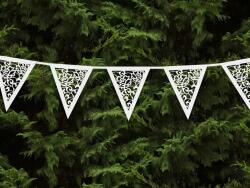 PartyDeco Papír girland - Fehér 300 cm