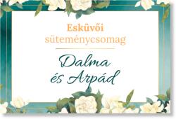Personal Matrica esküvői süteményes dobozokra - Smaragd Válasszon mennyiséget: 41 db és több
