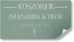 Personal Matrica esküvői süteményes dobozokra - Greenery Rose Válasszon mennyiséget: 41 db és több