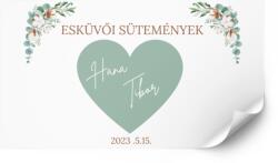 Personal Matrica esküvői süteményes dobozokra - Mint Folk Válasszon mennyiséget: 20 db - 40 db