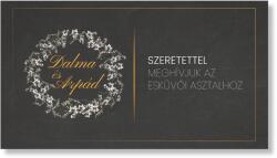 Personal Meghívó az esküvői asztalhoz - Fekete elegancia Válasszon mennyiséget: 11 db - 30 db
