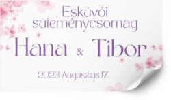 Personal Matrica esküvői süteményes dobozokra - Rózsaszín virágok Válasszon mennyiséget: 20 db - 40 db