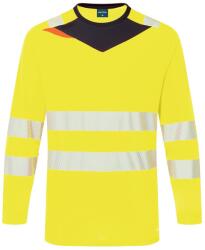 Portwest DX416 - DX4 Hi-Vis hosszú ujjú póló L/S, sárga/fekete (DX416YBRXL) - munkavedelemzona