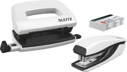 Leitz WOW tűzőgép + lyukasztó, metál fehér (55612001)