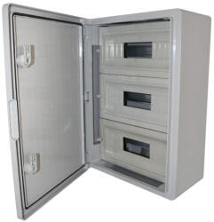 Stilo műanyag elosztószekrény maszkolt 500x350x190mm, 3x12 modul, IP65, ABS - STI1766 (STI1766)