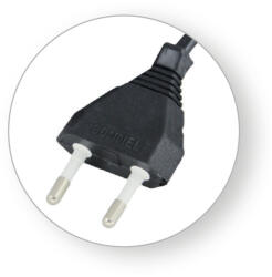 Commel Csatlakozó kábel 2, 5 A 250 V ~, Fekete 2x075 / 2m (com0115)