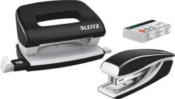 Leitz WOW tűzőgép + lyukasztó, metál fekete (55612095)