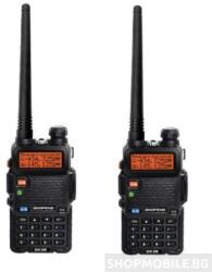 Baofeng Комплект 2 броя, Двубандова радиостанция Baofeng UV-5R, 144-148/420-450Mhz, 10 км обхват, Walkie Talkie, FM радио, Фенерче, 1800mAh Li-ion Battery (UV-5R duo) Радиостанции