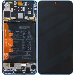 Huawei 02352RQA Gyári Huawei P30 Lite LCD kijelző érintővel, Páva Kék kerettel előlap, akkumlátorral (02352RQA)