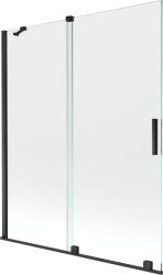 Mexen Velar, 2 szárnyas eltolható kádparaván 140 x 150 cm, 8mm átlátszó üveg, fekete matt, 896-140-000-01-70 (896-140-000-01-70)