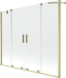 Mexen Velar Duo, 2 szárnyas eltolható kádparaván 180 x 150 cm, 8mm átlátszó üveg, arany matt profil, 896-180-000-02-55 (896-180-000-02-55)
