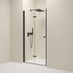 Erga Berlin, nyitható zuhanyajtó 70x195 cm, 6 mm átlátszó üveg, fekete profil, ERG-V02-BERLIN-D070-BK (ERG-V02-BERLIN-D070-BK)