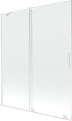 Mexen Velar, 2 szárnyas eltolható kádparaván 140 x 150 cm, 8mm átlátszó üveg, fehér profil, 896-140-000-01-20 (896-140-000-01-20)
