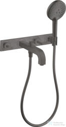 Hansgrohe AXOR Citterio falsík alatti kádtöltő csaptelep zuhanyszettel, szálcsiszolt fekete króm 39442340 (39442340)