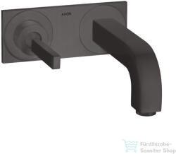Hansgrohe AXOR Citterio falsík alatti mosdó csaptelep dekorlappal, szálcsiszolt fekete króm 39112340 (39112340)