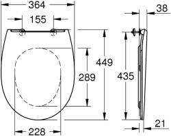 GROHE BauCeramic Slim WC-ülőke, lecsapódásgátlós (39898000)