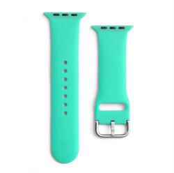 Apple Watch 1-6, SE, SE (2022) (38 / 40 mm) / Watch 7-8 (41 mm), szilikon pótszíj, állítható, fém csattal, menta
