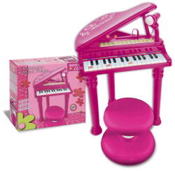 Bontempi Elektromos zongora mikrofonnal és zsámollyal , pink (103072) (103072)