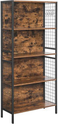VASAGLE Könyvespolc, tárolópolc, rusztikus barna 74x30x154cm (LBC023B01)