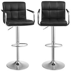 SONGMICS Bárszék 2 db, forgó étkező szék karfával, fekete (LJB93B) - deco24