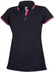 Ardon Női galléros póló FLORET - Fekete / rózsaszín | 3XL (H6319/3XL)