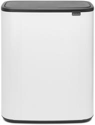 Brabantia Bo Touch Bin nyomófedeles hulladékgyűjtő XXL, padlón álló, műanyag tartály, 60L - M méret, acél, fehér - 223006 (223006)