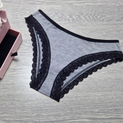 Turbó combkörbe csipkés, csípő fazonú női alsó Világos szürke, S 28956