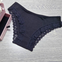 Turbó combkörbe csipkés, csípő fazonú női alsó Fekete, L 28916