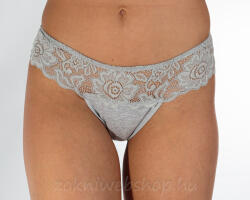 Lemila EXTRA méretű női FÉLTANGA pamut csipke-derékkal Világos szürke, 5XL 16176