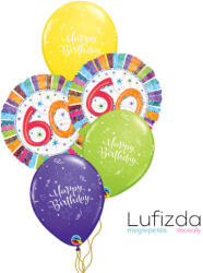  Héliumos luficsokor szülinapra, 60-as - INGYENES GLS szállítással (LUFI466234)