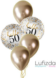 Héliumos luficsokor szülinapra - 50-es - INGYENES GLS szállítással (LUFI133502)