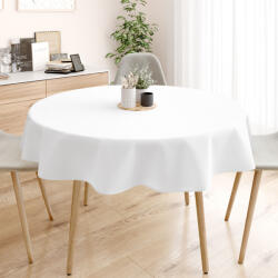 Goldea față de masă 100% bumbac solid - albă - rotundă Ø 120 cm Fata de masa
