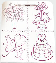 Paper Craft SET 10 pungi de cadou pentru NUNTA Ilustratii mov
