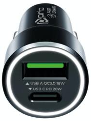 Prio Încărcător auto pentru dispozitive cu conexiune USB-C / USB-A, dublu, 20W (15632)