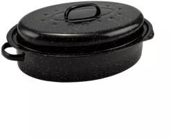 Perfect Home Tavă pentru rață emailată cu capac - 37×26 cm, 3, 5 litri (negru) Tava