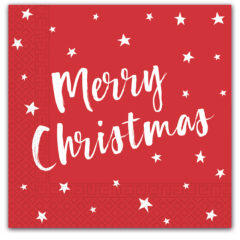 Procos Karácsonyi szalvéták - Merry Christmas piros 33 x 33 cm 20 db