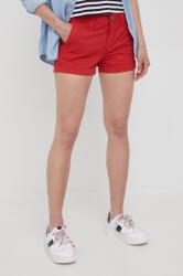 Pepe Jeans pamut rövidnadrág Balboa Short női, piros, sima, közepes derékmagasságú - piros 25
