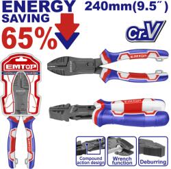 EMTOP Cleste combinat cu actiune compusa 240mm (9.5 ), 65% economie de energie - EPLRCC0951, EMTOP (EPLRCC0951) Cleste