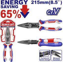 EMTOP Cleste combinat de forta cu varf lung 215mm (8.5 ), 65% economie de energie - EPLRCL0851, EMTOP (EPLRCL0851) Cleste