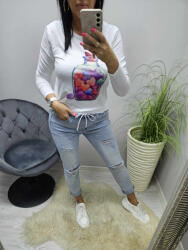 Norafashion Csinos szívmintás hosszú ujjú felső (2) (293653)