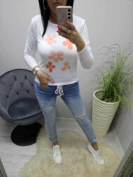 Norafashion Csinos virágmintás hosszúujjú felső (07) (690440)
