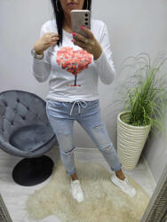 Norafashion Csinos szívmintás hosszú ujjú felső (1) (940582)