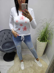 Norafashion Csinos virágmintás hosszúujjú felső (05) (894760)