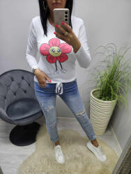 Norafashion Csinos virágmintás hosszúujjú felső (02) (745624)