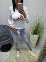 Norafashion Csinos virágmintás hosszú ujjú felső (410910)