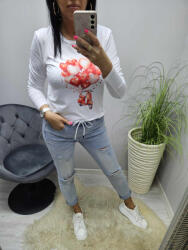 Norafashion Csinos szívmintás hosszú ujjú felső (3) (332751)