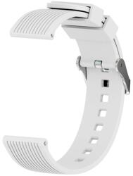 gigapack Pótszíj (univerzális, 20 mm, szilikon, állítható, 3D csíkos minta) FEHÉR Huawei Watch GT 2 42mm, Samsung Galaxy Watch Active 2 44mm (SM-R820N), Samsung Galaxy Watch Active 2 40mm (SM-R830N), G (GP-129