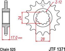 JT - Pinion (fata) JTF1371, 14 dinti - CBR600 97-98 Sonderzz (101-551-14)