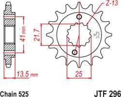 EMGO - Pinion (fata) JTF296, 15 dinti - XL600V 650V700V Transalp (101-563-15)