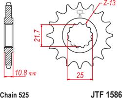 JT - Pinion (fata) JTF1586, 16 dinti - R6 06-Std TDM850 96-98 (102-565-16)